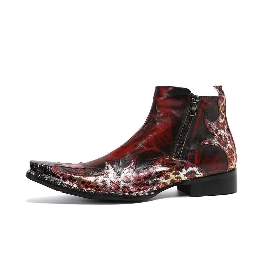 LuxeLeather Flashy Exotic Dress Boots