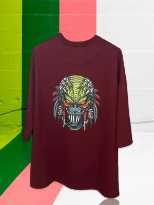 Maroon Oversized Alien Tshirt