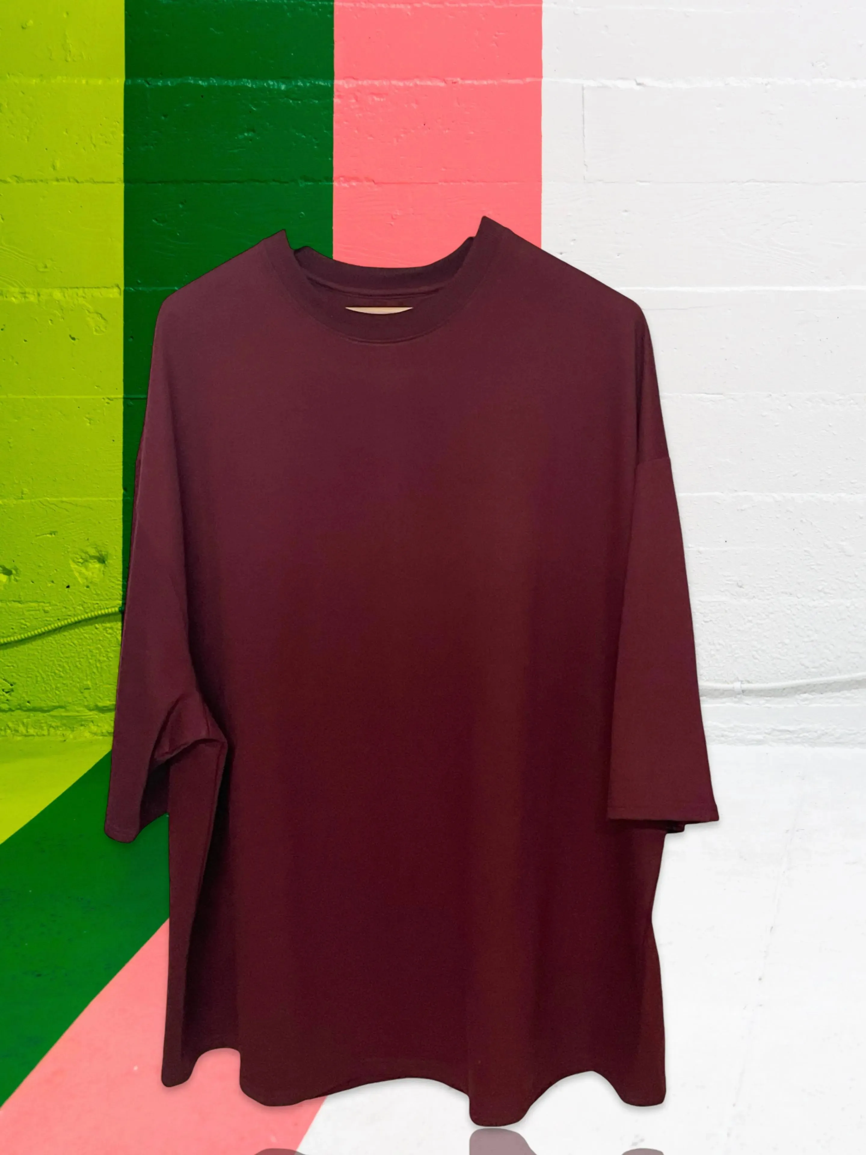 Maroon Oversized Alien Tshirt