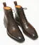 Men's Ankle High Brown Leather Cap Toe Lace Up Boots