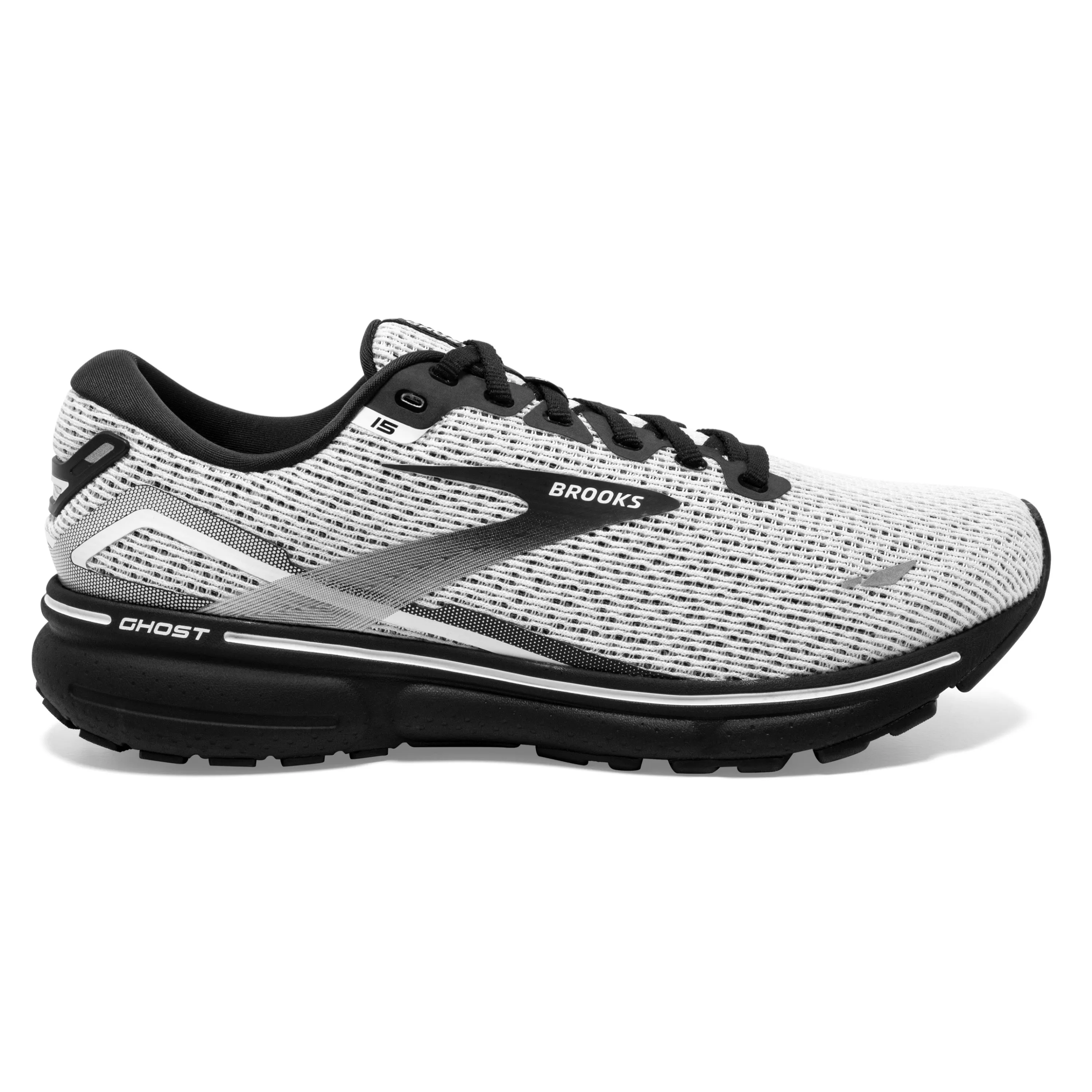 Men's Brooks Ghost 15 1103931D121 Color: White / Black