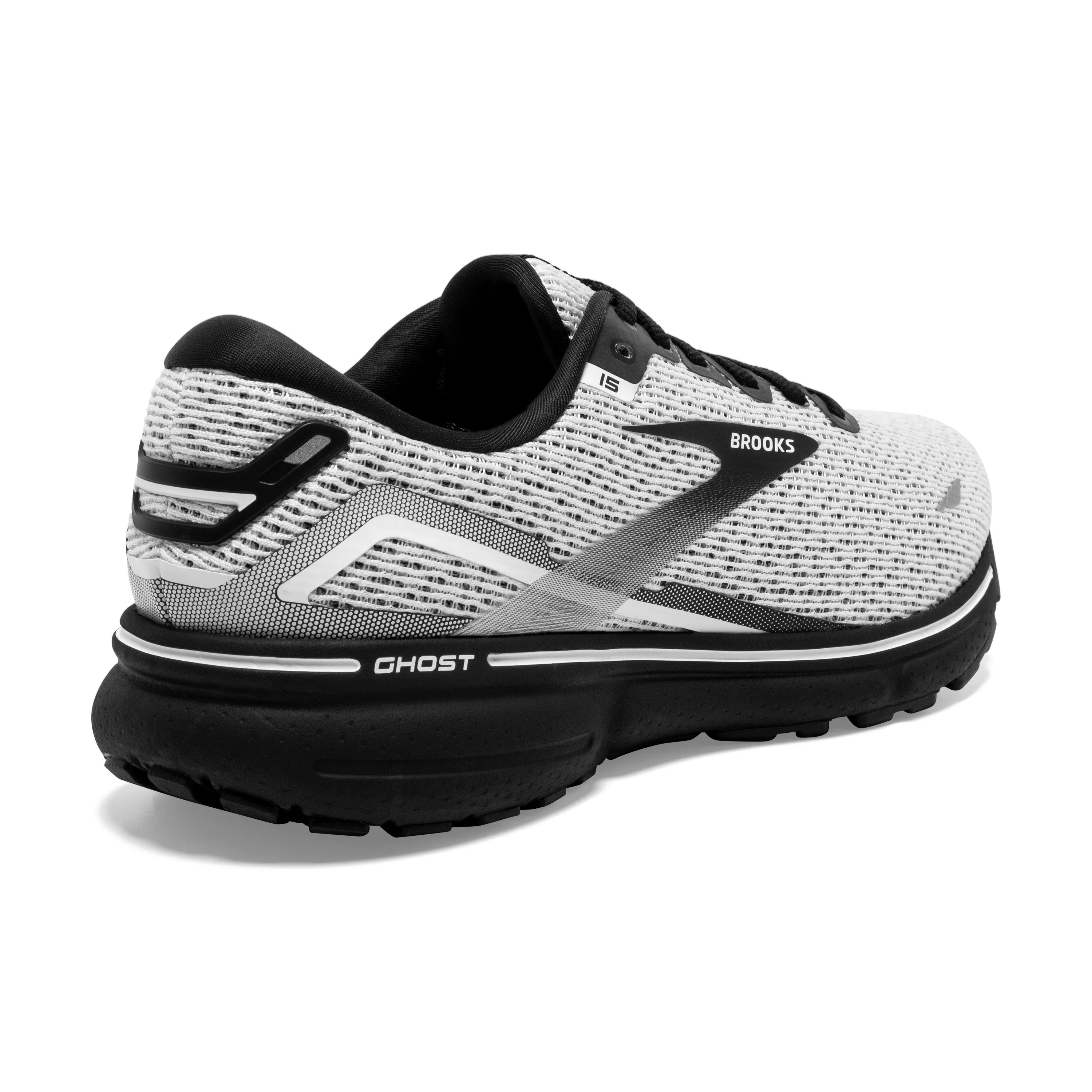 Men's Brooks Ghost 15 1103931D121 Color: White / Black