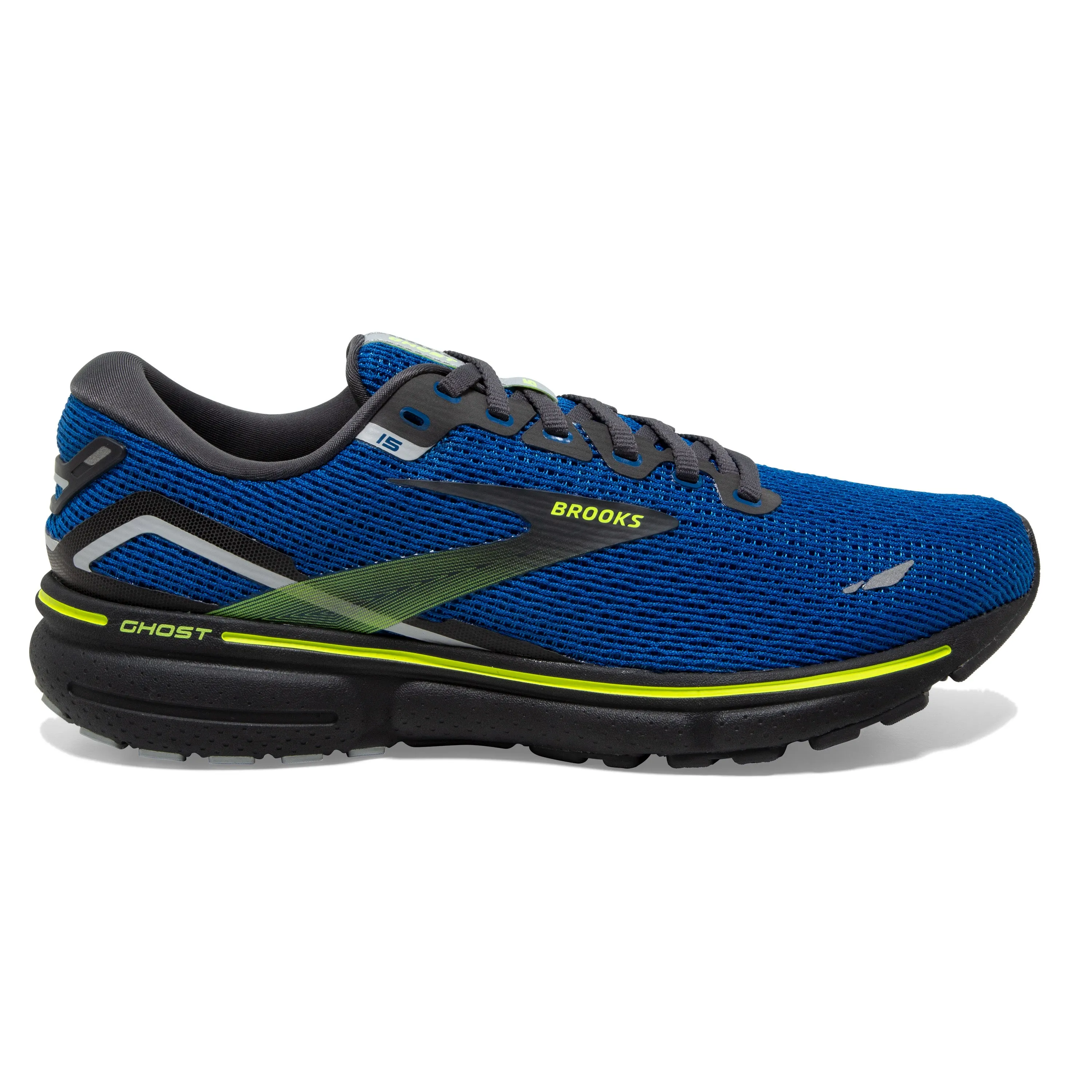 Men's Brooks Ghost 15 1103931D403 Color: Blue/Ebony/Grey