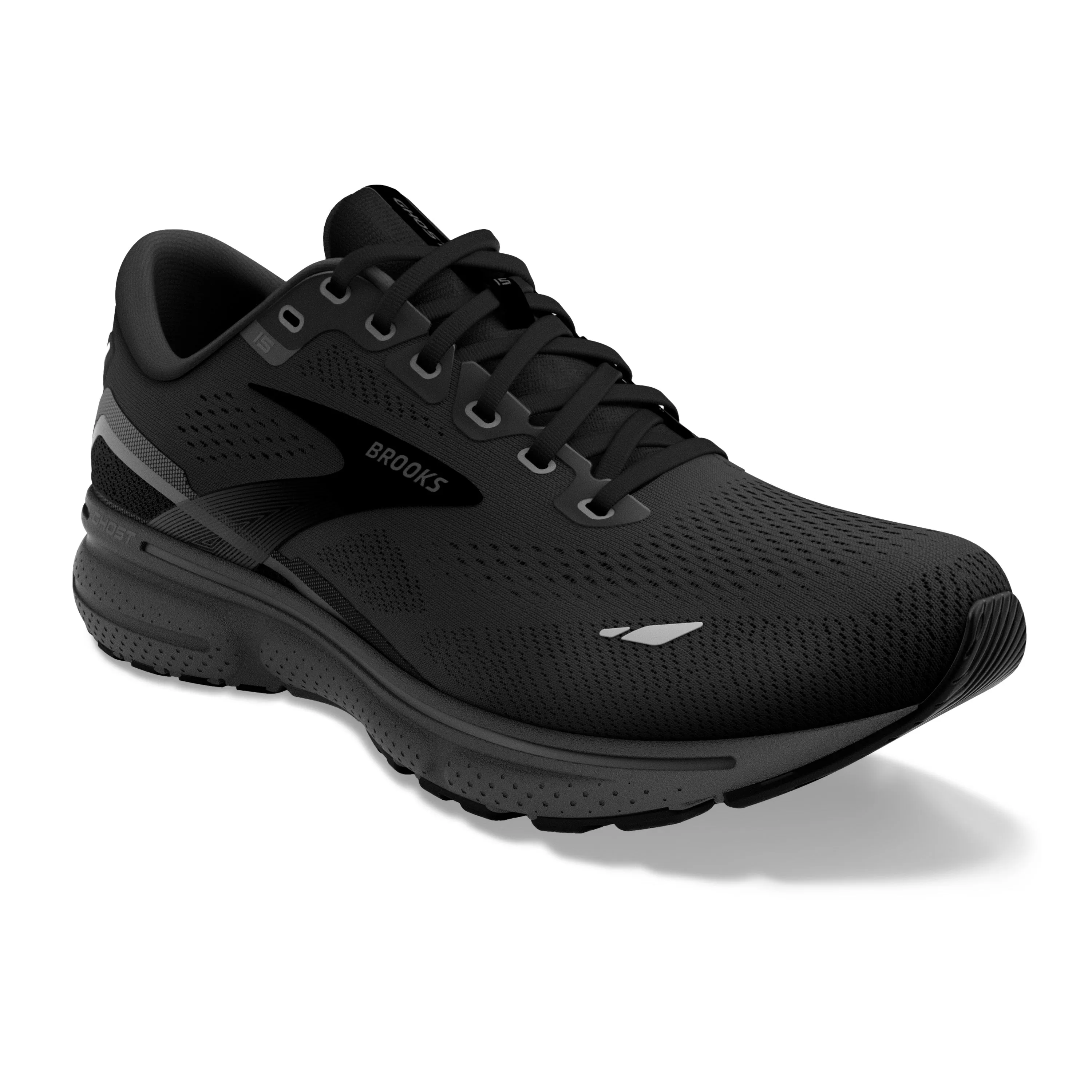 Men's Brooks Ghost 15 Color: Black/Black/Ebony