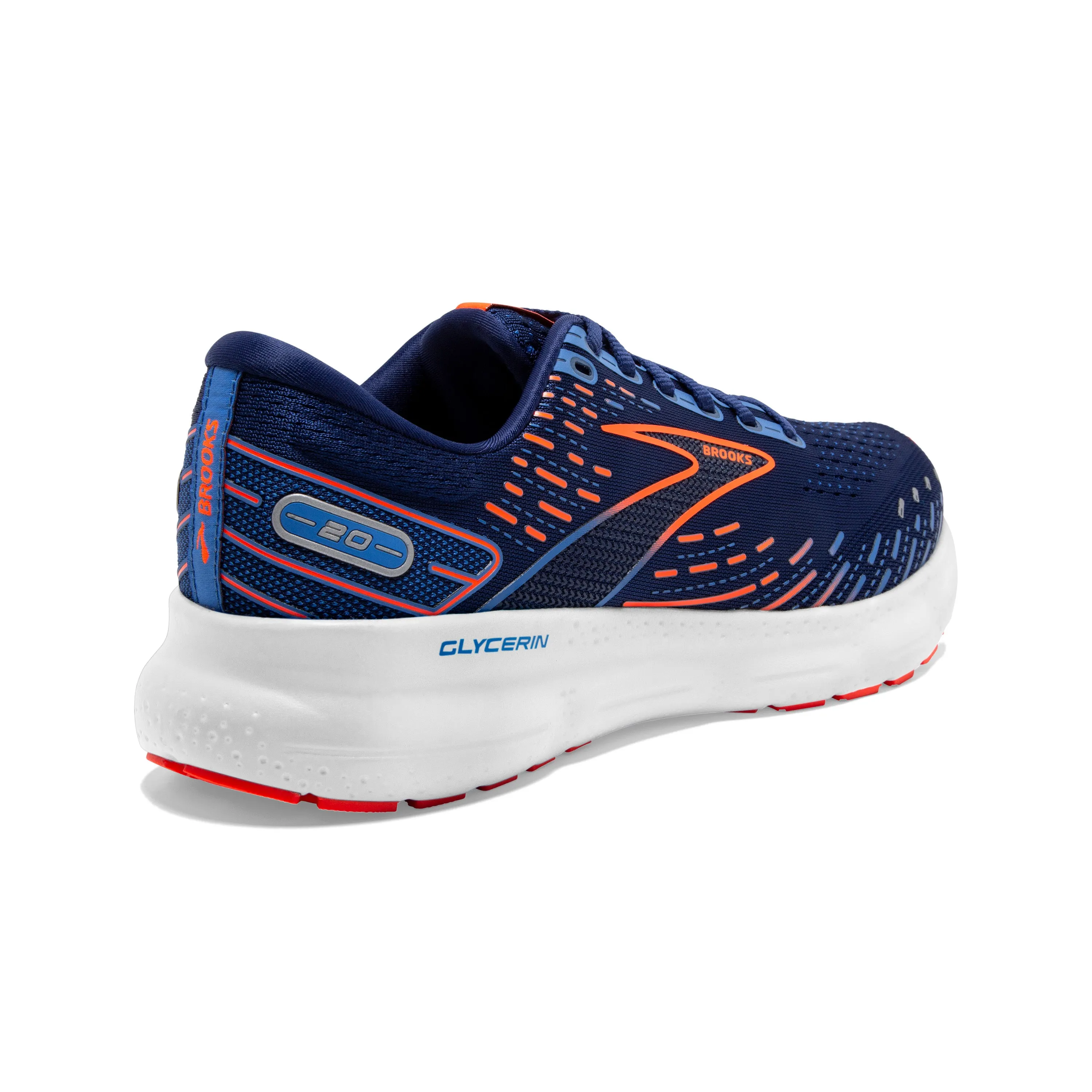 Men's Brooks Glycerin 20 Color:  Blue Depths/Palace Blue/Orange