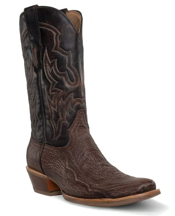 Men's Corral Brown Shark Embroidery Horseman Toe Boot