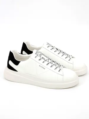 Men's Faux Leather Sneakers,White