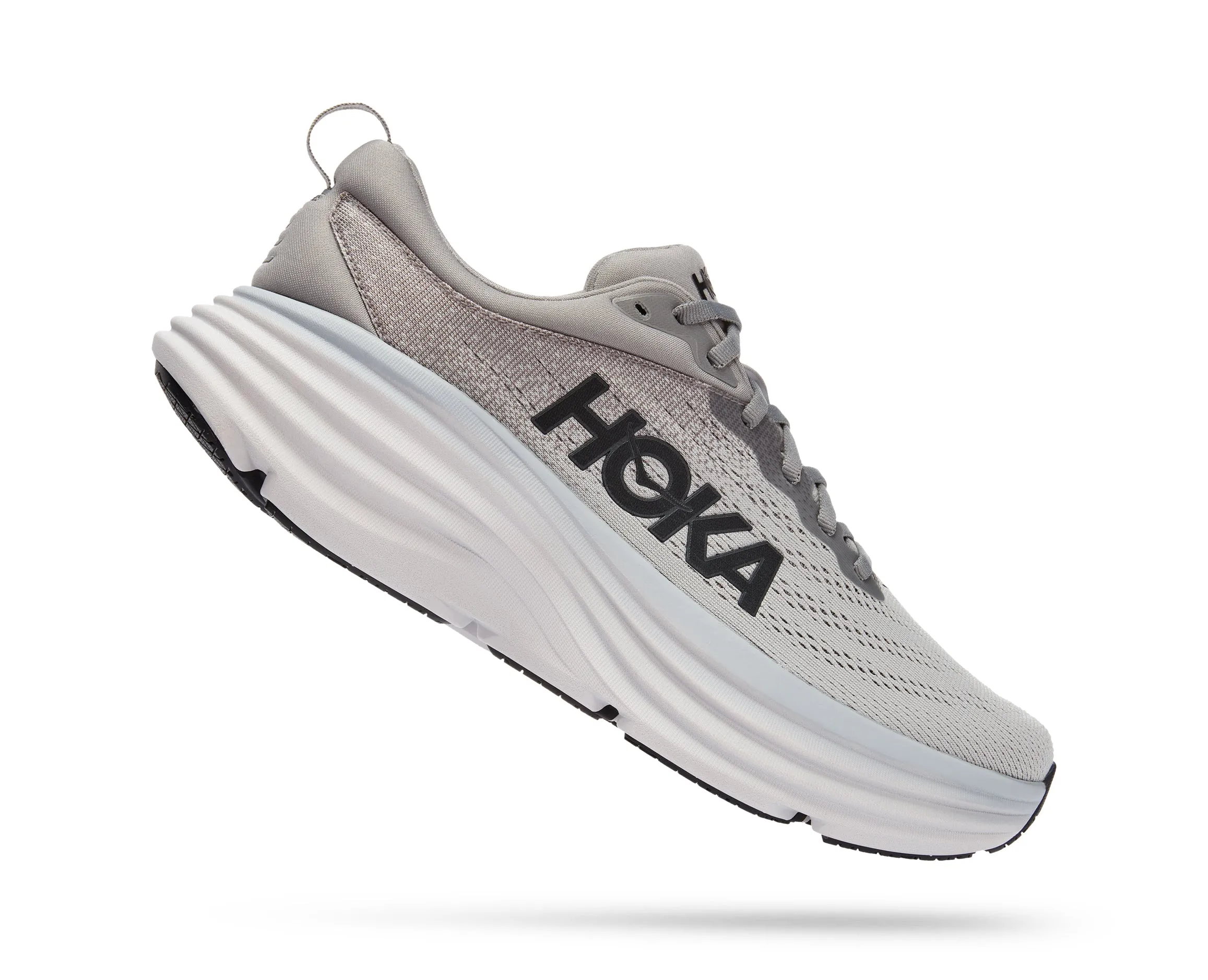 Men's Hoka Bondi 8 Color: Sharkskin / Harbor Mist (WIDE WIDTH)