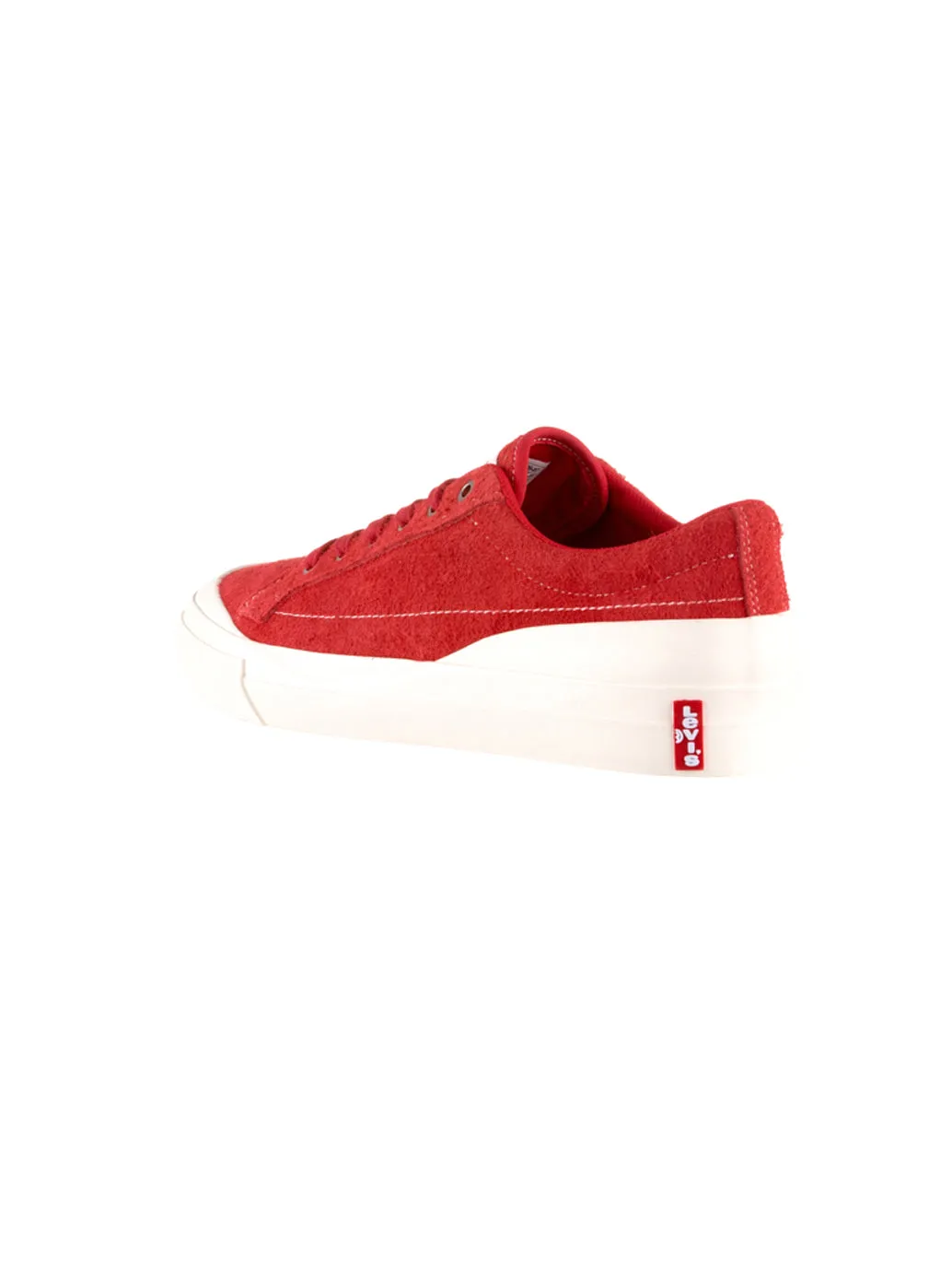 Men's Red & White Low Top Suede Casual Shoes