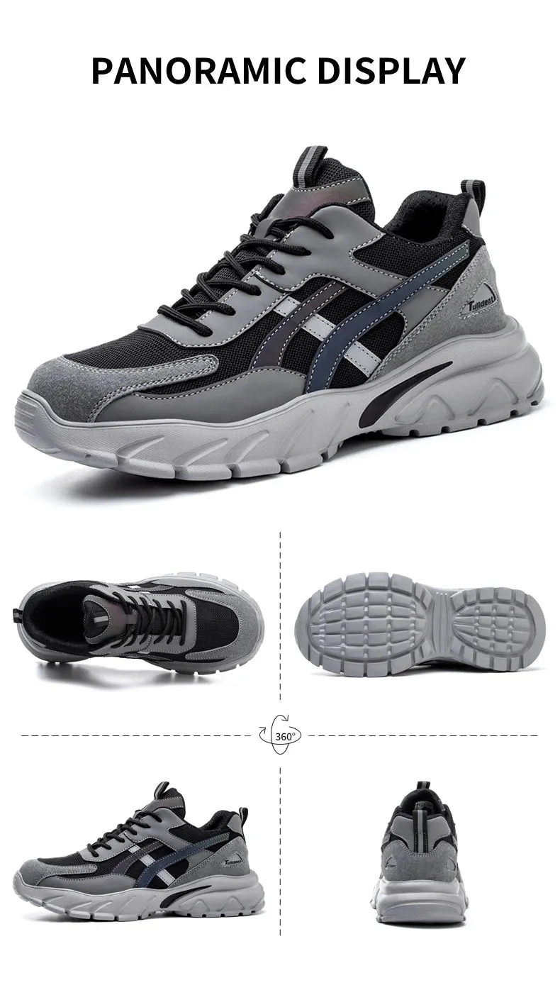 Men's Steel Toe Work Shoes, Puncture-Proof Safety Sneakers