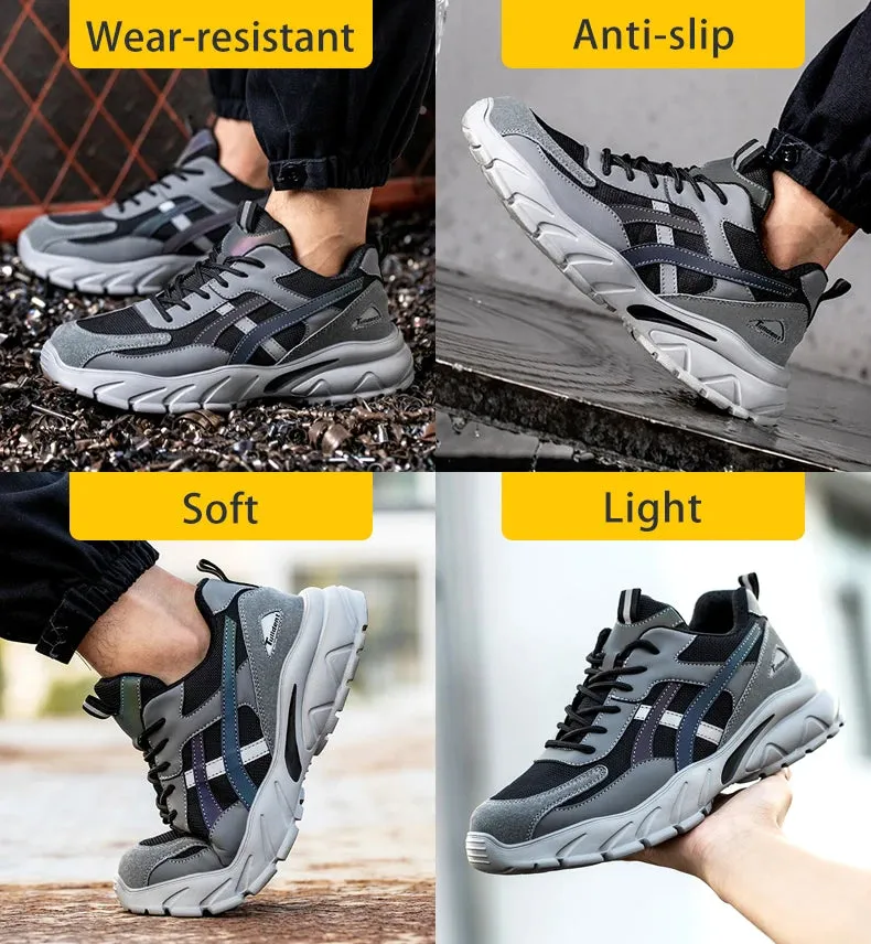 Men's Steel Toe Work Shoes, Puncture-Proof Safety Sneakers