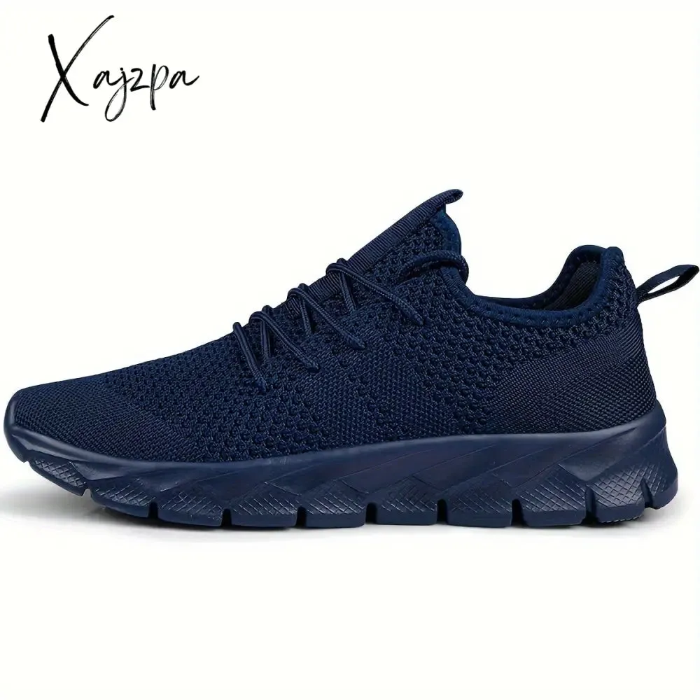 Mens Ultra-Lightweight Breathable Fabric Sneakers - Comfortable Lace-up Shoes with EVA Sole for Sports, Casual Wear - Ideal for Fall, Spring, Summer, Winter