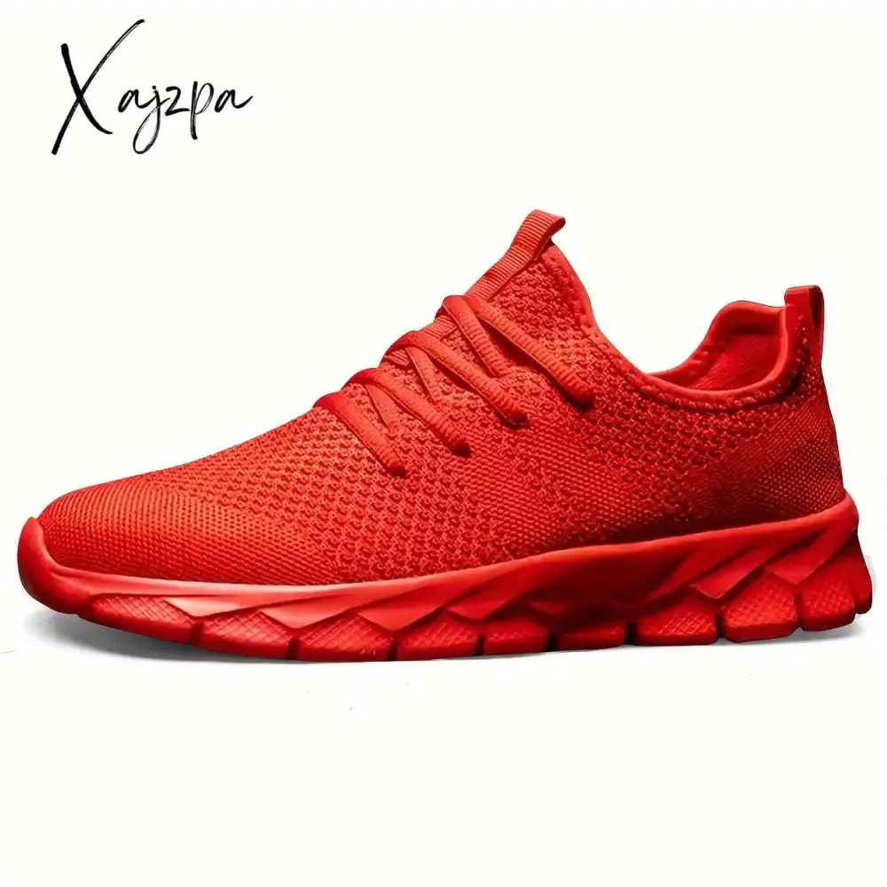 Mens Ultra-Lightweight Breathable Fabric Sneakers - Comfortable Lace-up Shoes with EVA Sole for Sports, Casual Wear - Ideal for Fall, Spring, Summer, Winter