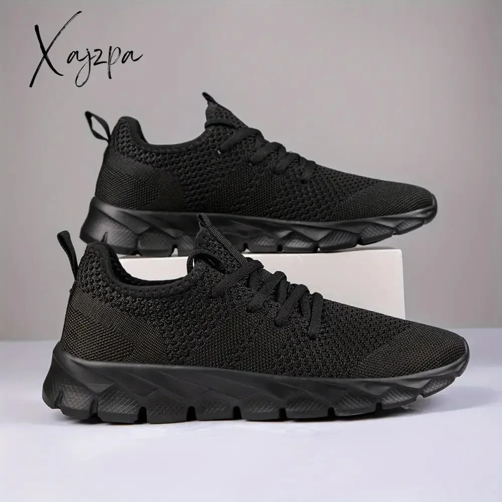 Mens Ultra-Lightweight Breathable Fabric Sneakers - Comfortable Lace-up Shoes with EVA Sole for Sports, Casual Wear - Ideal for Fall, Spring, Summer, Winter