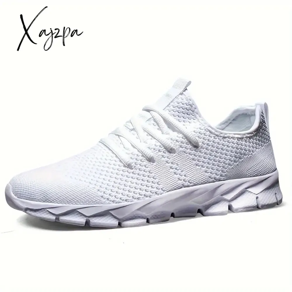 Mens Ultra-Lightweight Breathable Fabric Sneakers - Comfortable Lace-up Shoes with EVA Sole for Sports, Casual Wear - Ideal for Fall, Spring, Summer, Winter