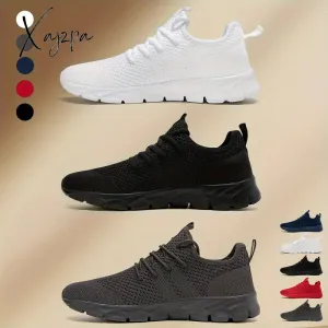 Mens Ultra-Lightweight Breathable Fabric Sneakers - Comfortable Lace-up Shoes with EVA Sole for Sports, Casual Wear - Ideal for Fall, Spring, Summer, Winter