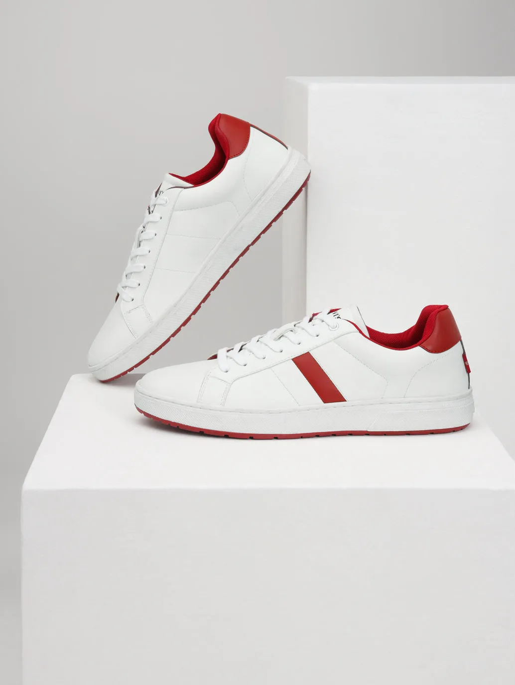 Men's White Colorblock Sneakers