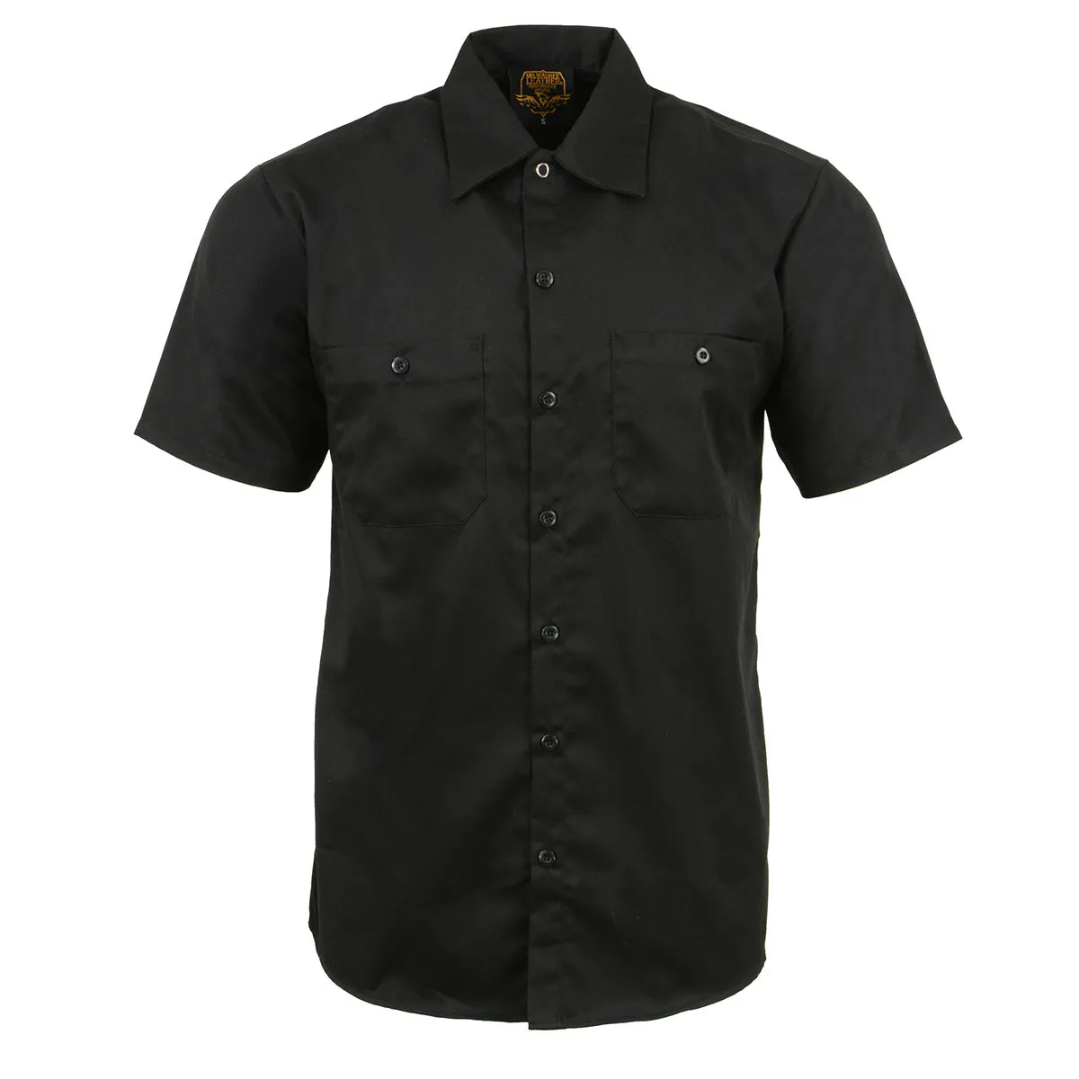 Milwaukee Leather MDM11669 Men's Black Button Up Heavy Duty Work Shirt