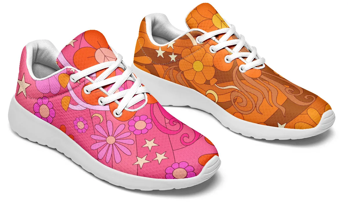 Molly's Mismatched Retro Daisies Sneakers