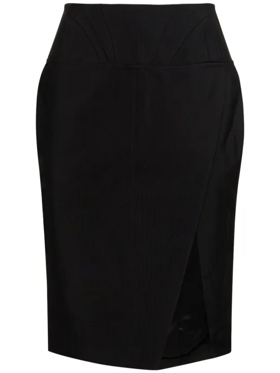 MUGLER   Heavy fluid viscose midi skirt 