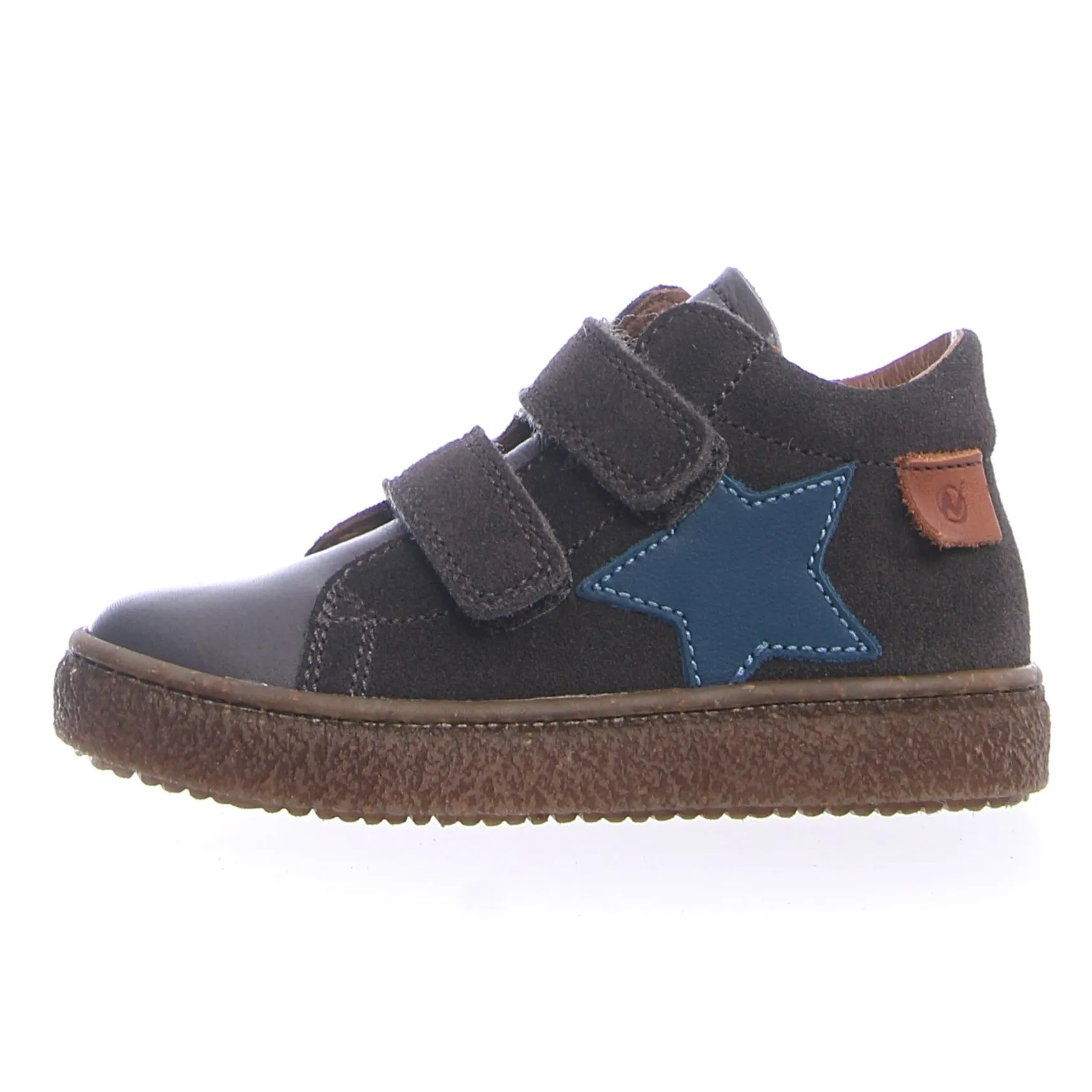 Naturino Boy's Albus Star Vl Nappa/Velour Spazz. Sneaker Shoes - Antracite/Storm