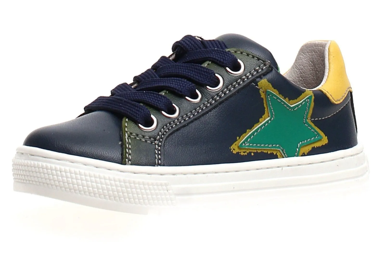 Naturino Boy's & Girl's Kokie Zip Vitello Sneaker Shoes - Navy/Verde/Mais