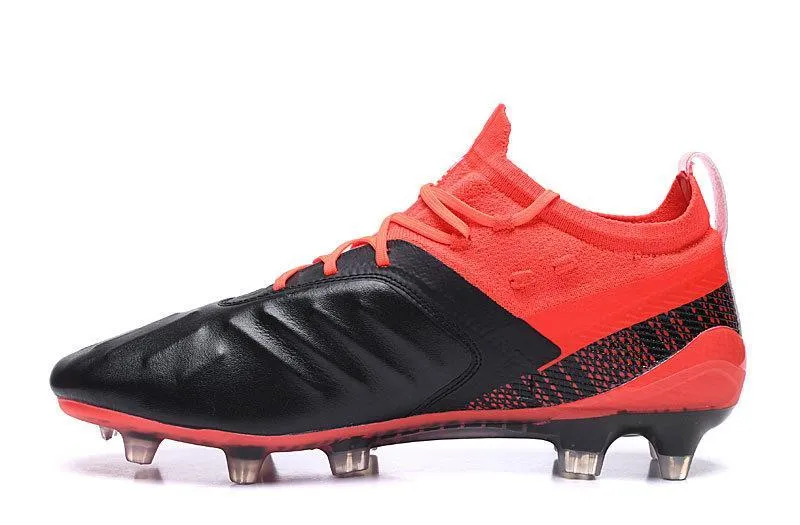 New Puma One 5.1 FG AG Soccers Cleats Shoes Red Black