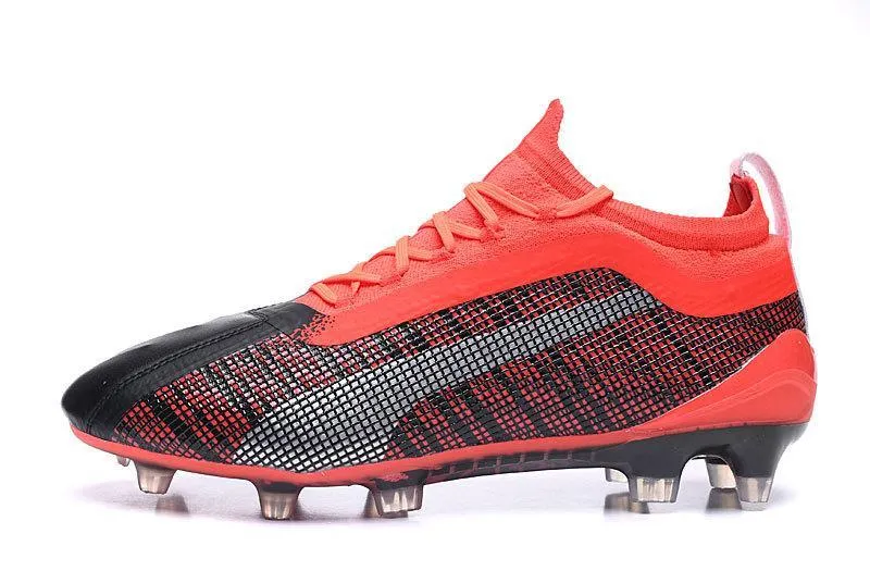 New Puma One 5.1 FG AG Soccers Cleats Shoes Red Black