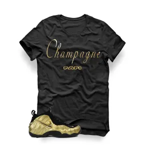 Nike Air Foamposite Pro Metallic Gold Black T Shirt (Champagne)