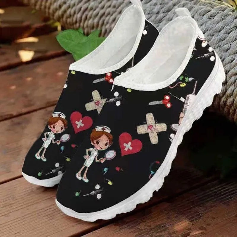 Nurse Medical Icons Slip-on Sneakers