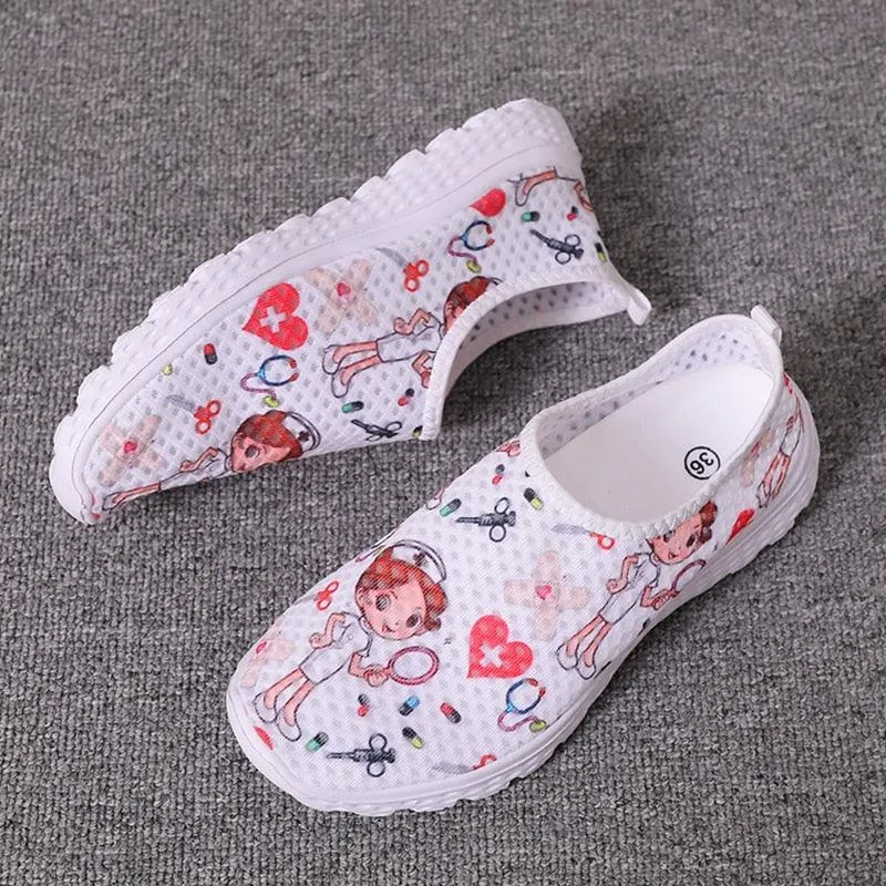 Nurse Medical Icons Slip-on Sneakers