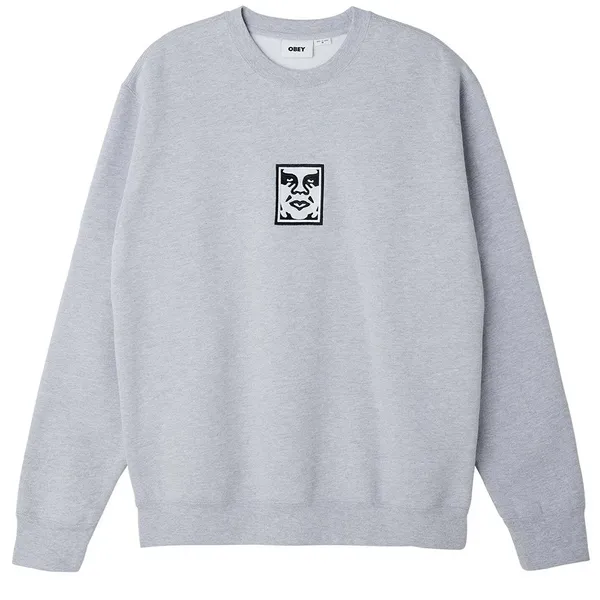 Obey Icon Extra Heavy Crew - Heather Grey