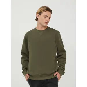 Olive Basic Regular Fit Sweatshirt