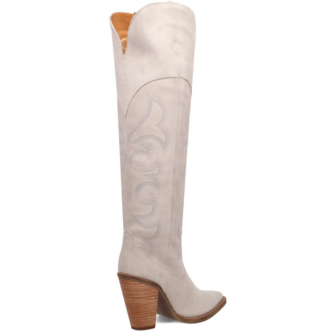 Online Exclusive | Dingo | Primadonna Suede Leather Boot in White **PREORDER