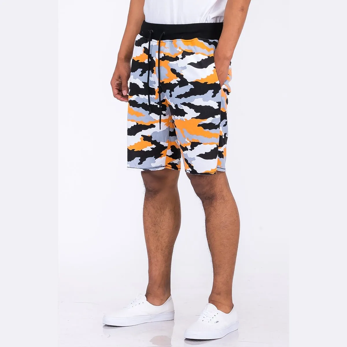 Orange Camo Raw Cut City Sweat Short