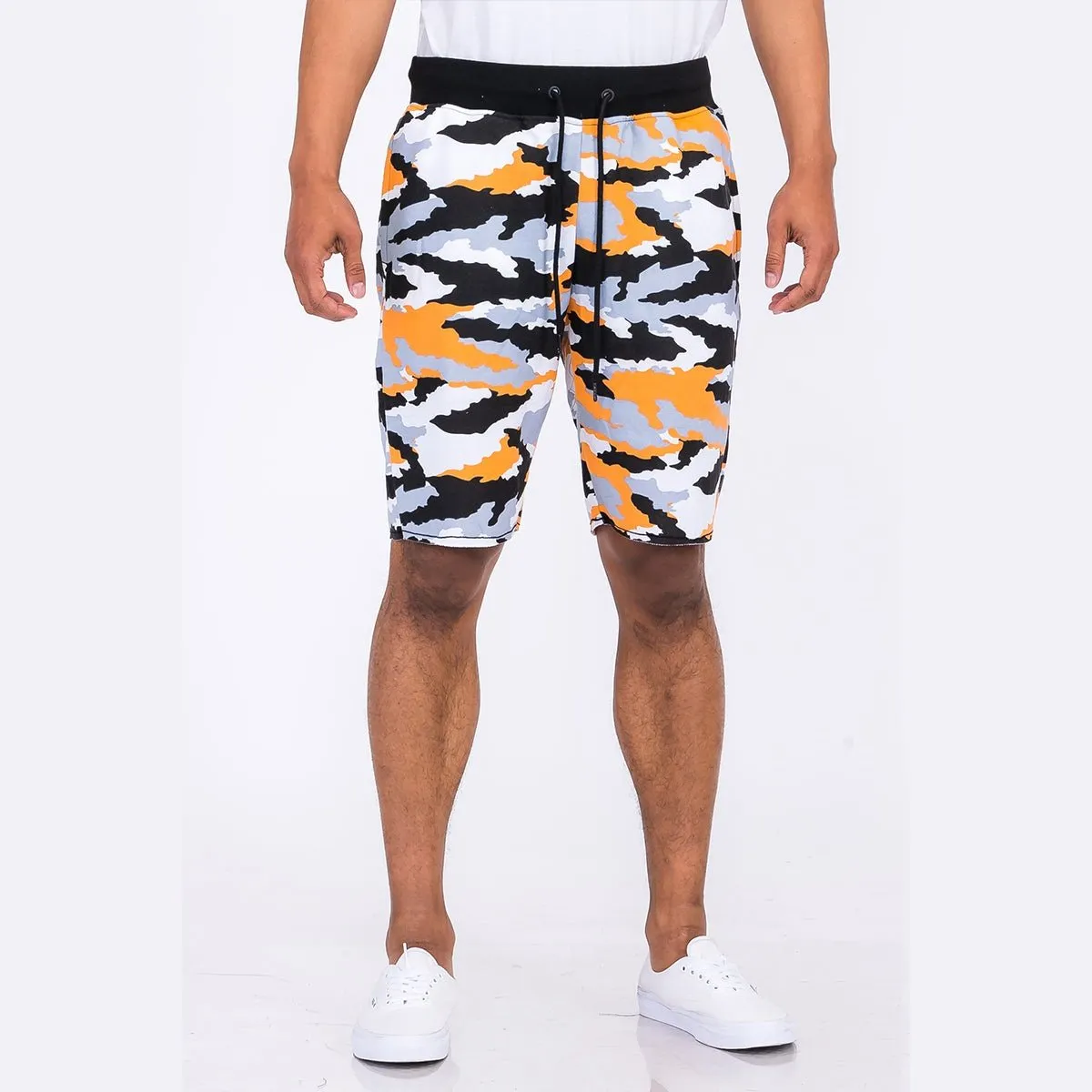 Orange Camo Raw Cut City Sweat Short