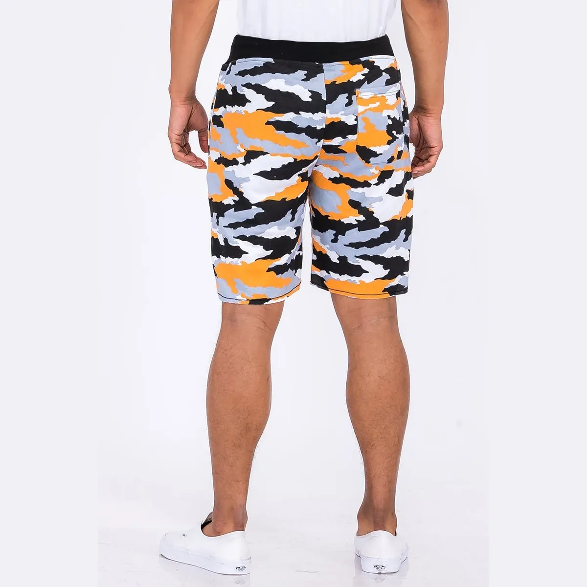 Orange Camo Raw Cut City Sweat Short