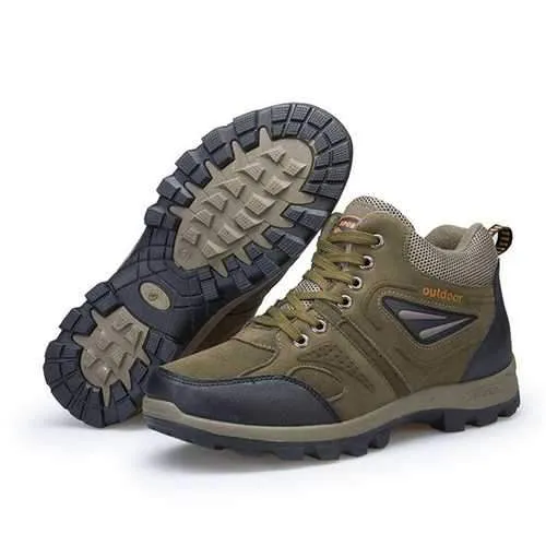 Outdoor Climbing Lace Up Warm High-top Shoes For Men