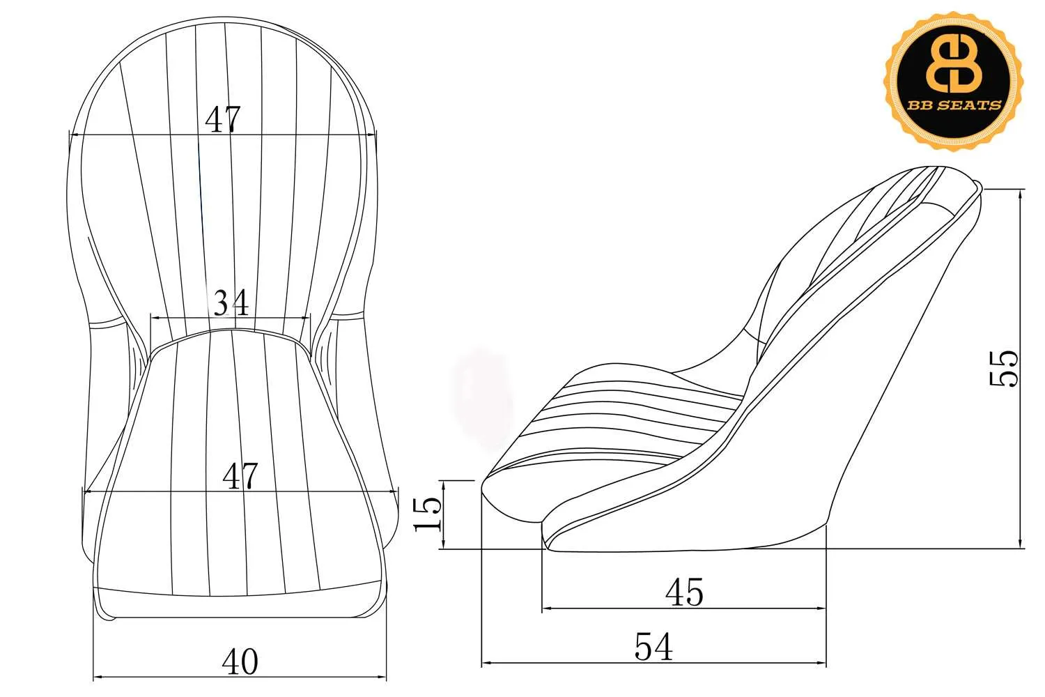 Pair BB Vintage Low Round Back Bucket Seats   Runners