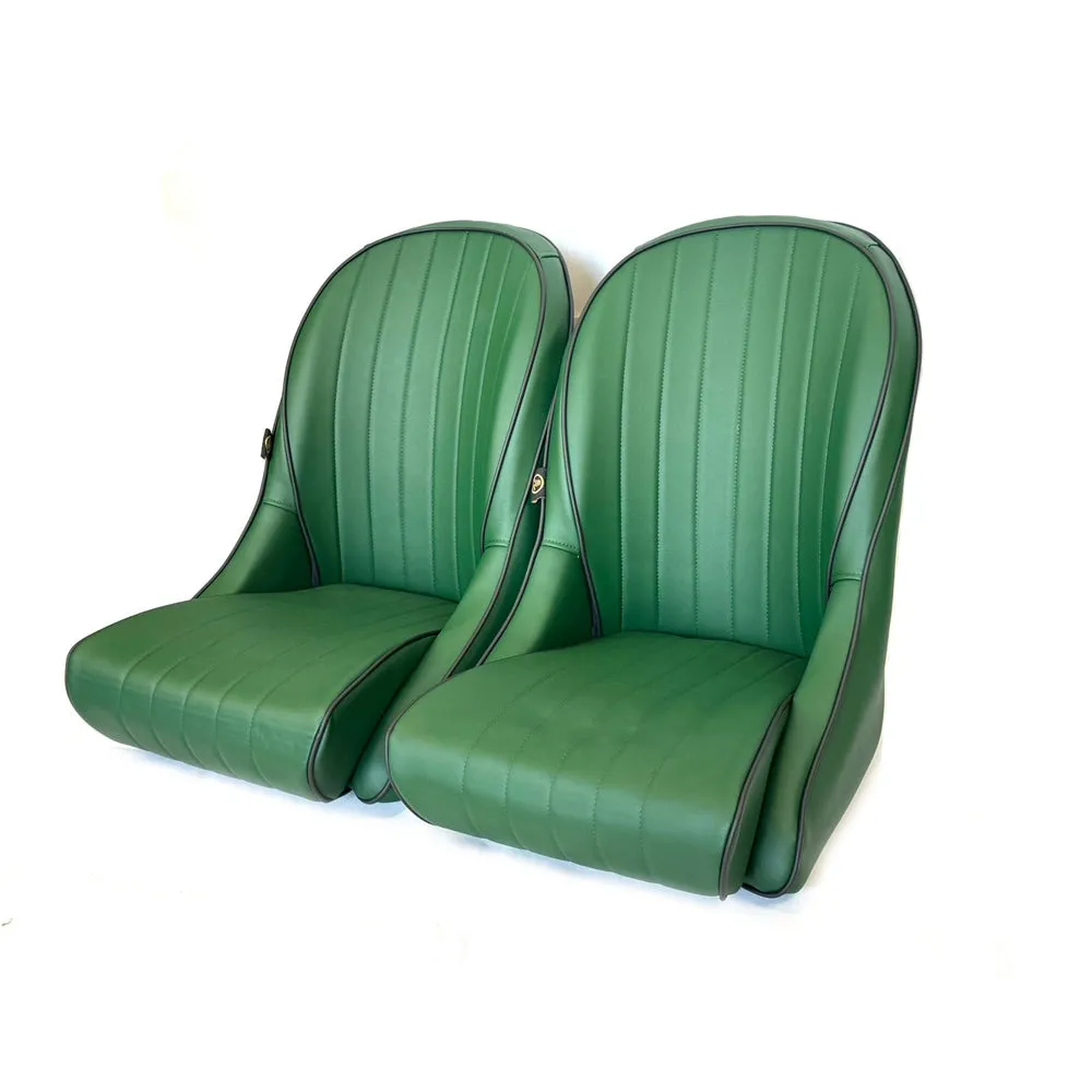 Pair BB Vintage Low Round Back Bucket Seats   Runners