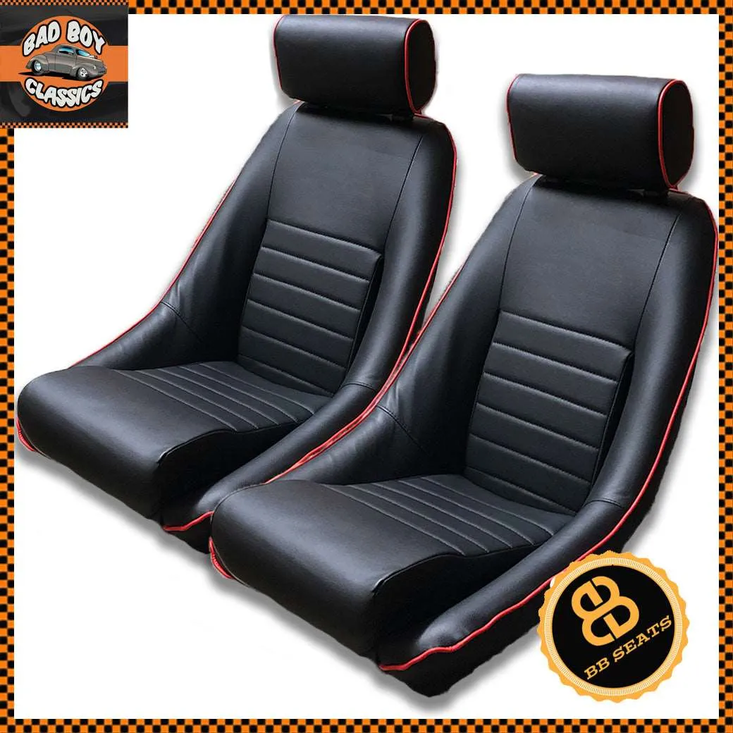 Pair BB1 RS Classic Sports Bucket Seats with Headrests & Runners