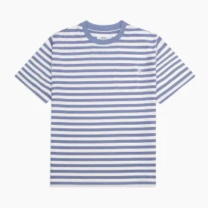 Parlez Heavy Stripe Pocket T-Shirt - Dusty Blue