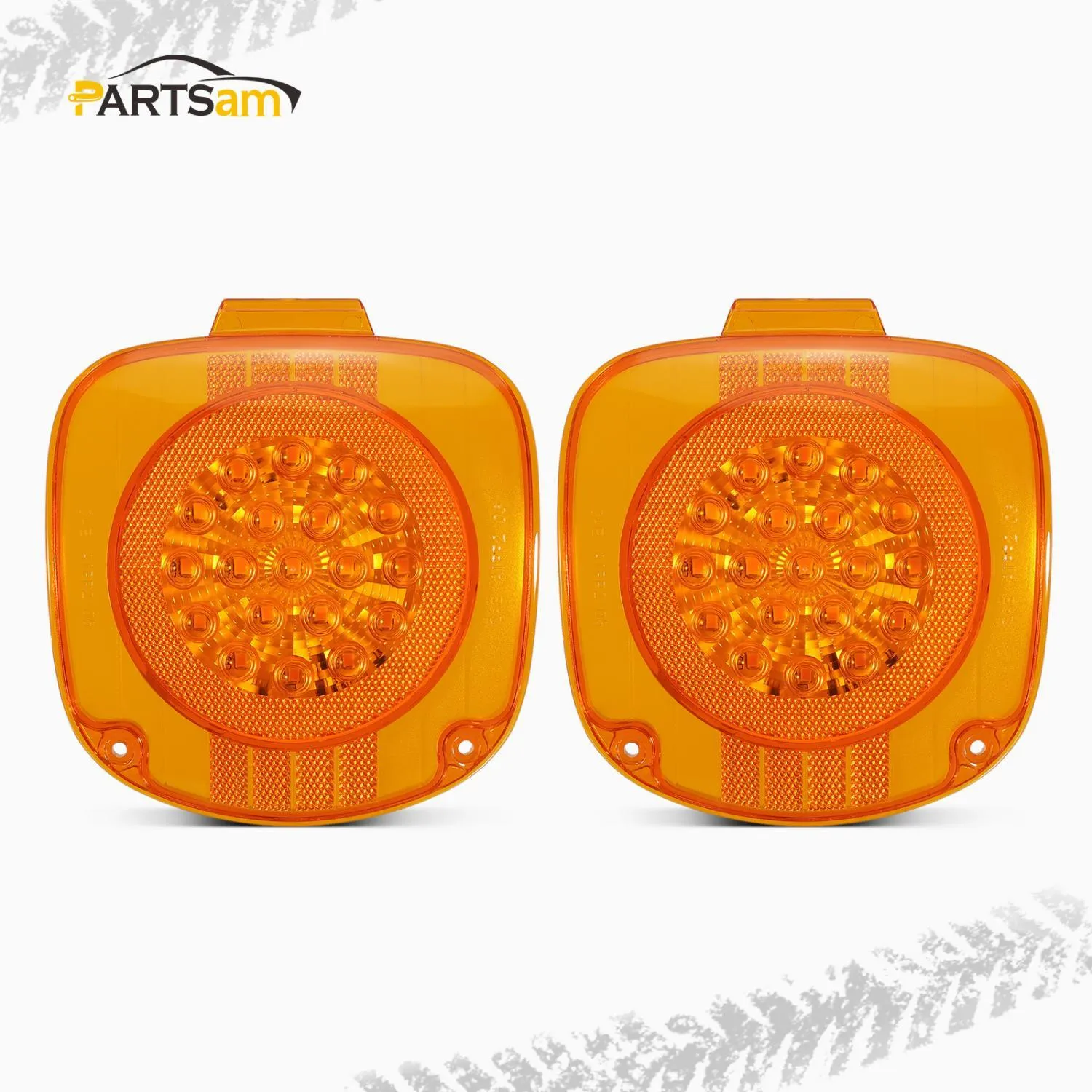 Partsam Replacement for Freightliner Century LED Turn Signal Lights Assembly 1996-2010, 19 Amber LED Front Turn Signal P/T/C Lights Corner Lamps for Fl Century Class, Driver Side and Passenger Side