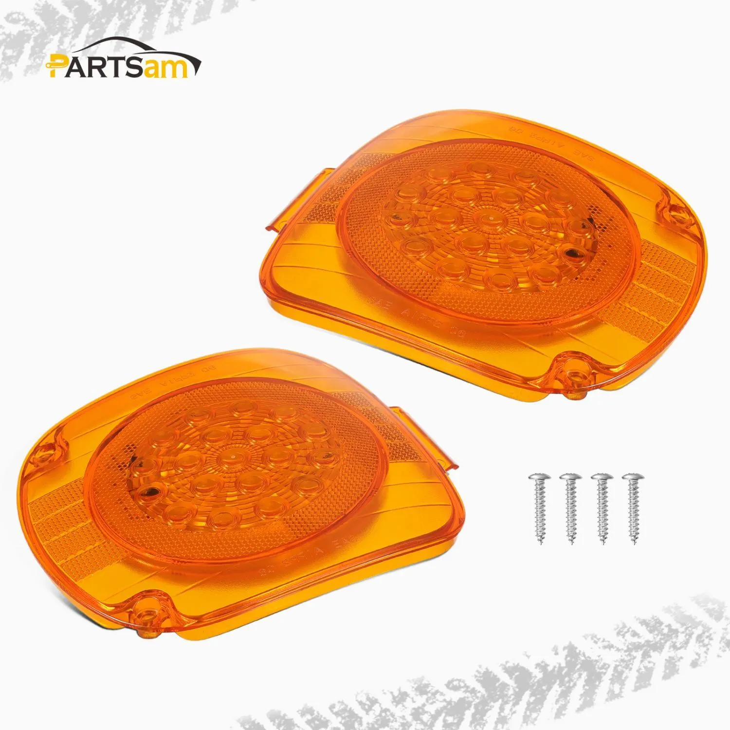 Partsam Replacement for Freightliner Century LED Turn Signal Lights Assembly 1996-2010, 19 Amber LED Front Turn Signal P/T/C Lights Corner Lamps for Fl Century Class, Driver Side and Passenger Side