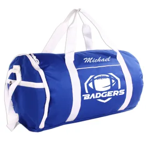 Personalized Sport/Gym Roll Duffel Bag - Football (Available in 4 Colors)