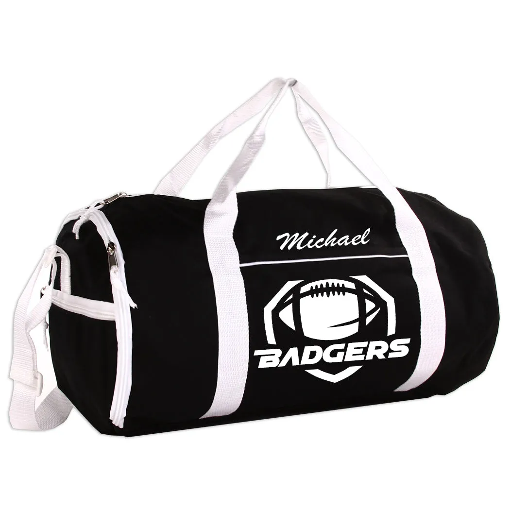 Personalized Sport/Gym Roll Duffel Bag - Football (Available in 4 Colors)