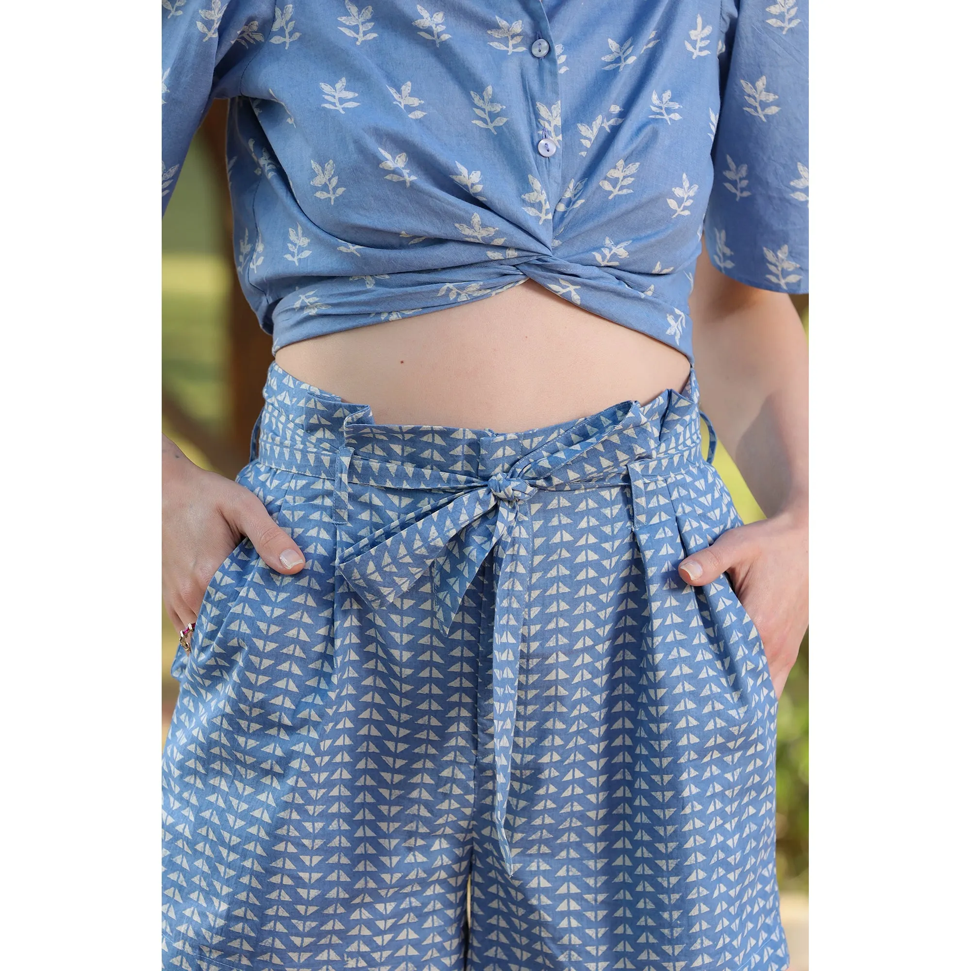 Petite Leaves on Powder Blue Co-ord Set