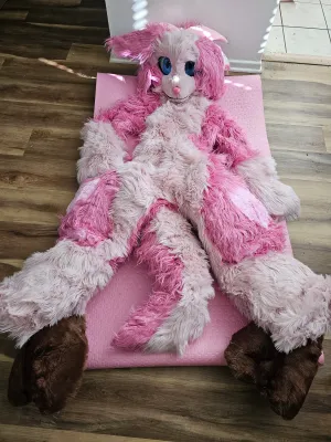 Pink Rose Fox Cat Fursuit Kigurumi Furry Costumes Furries