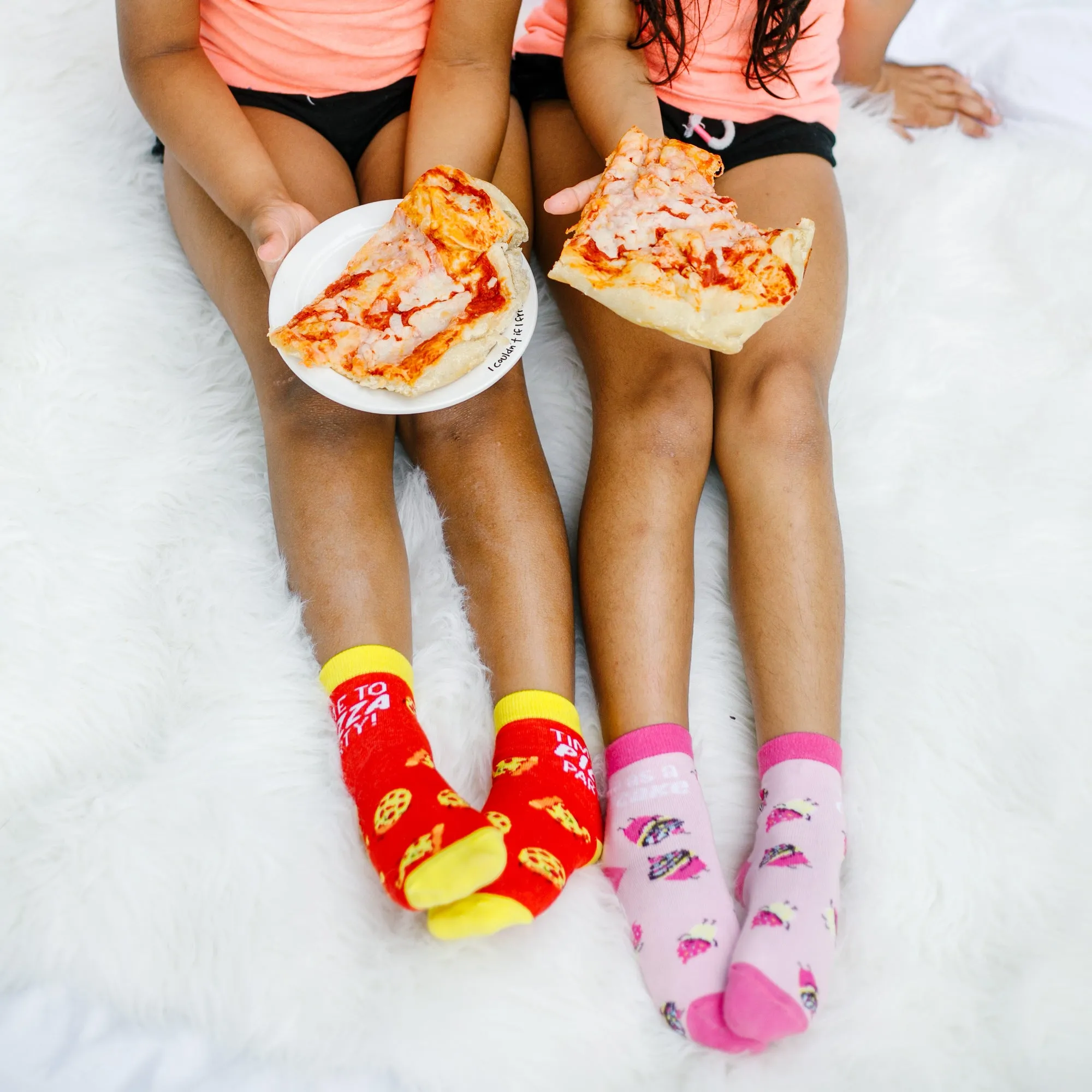 Pizza M/L Youth Cotton Blend Crew Socks