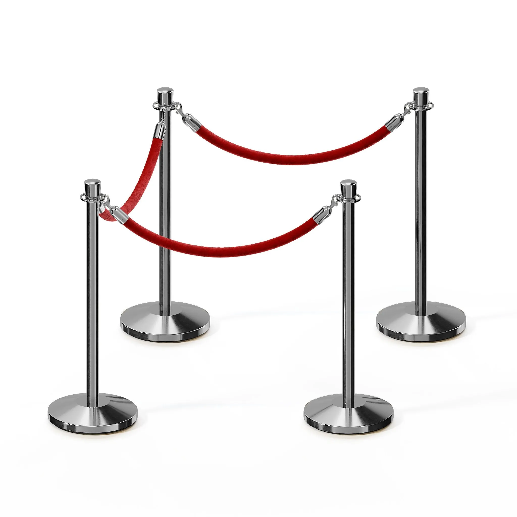 Post and Rope Stanchion Kit, Crown Top Posts, 6 Ft. Velvet Foam Core Rope - Montour Line